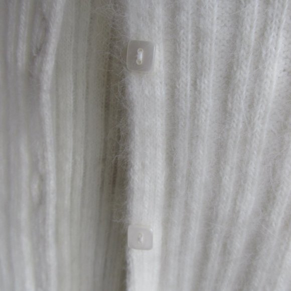 Xhilaration Stretch Sweater White Button Up Size Medium Rabbit Hair and Nylon - Picture 2 of 8